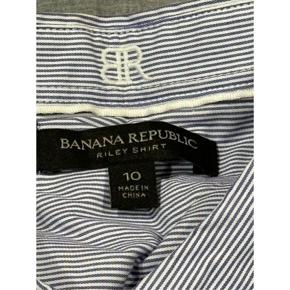 Ladies striped button down top. Size 10 by Banana Republic - Picture 2 of 6